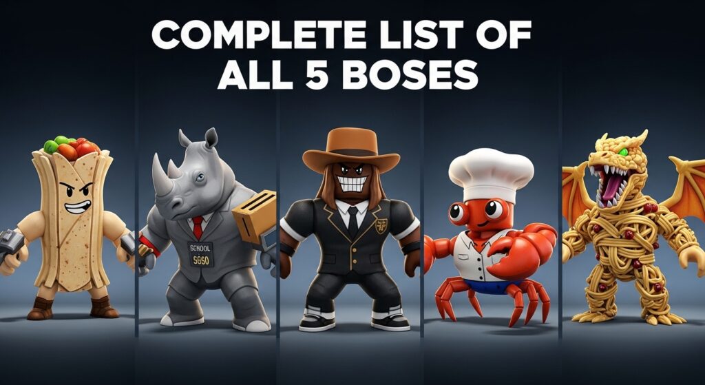 Complete List of All 5 Bosses