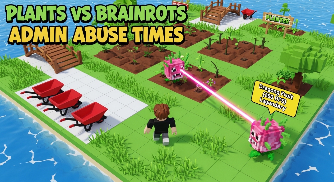 Plants vs Brainrots Admin Abuse Times