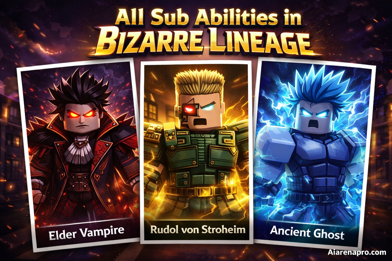 All Sub Abilities in Bizarre Lineage