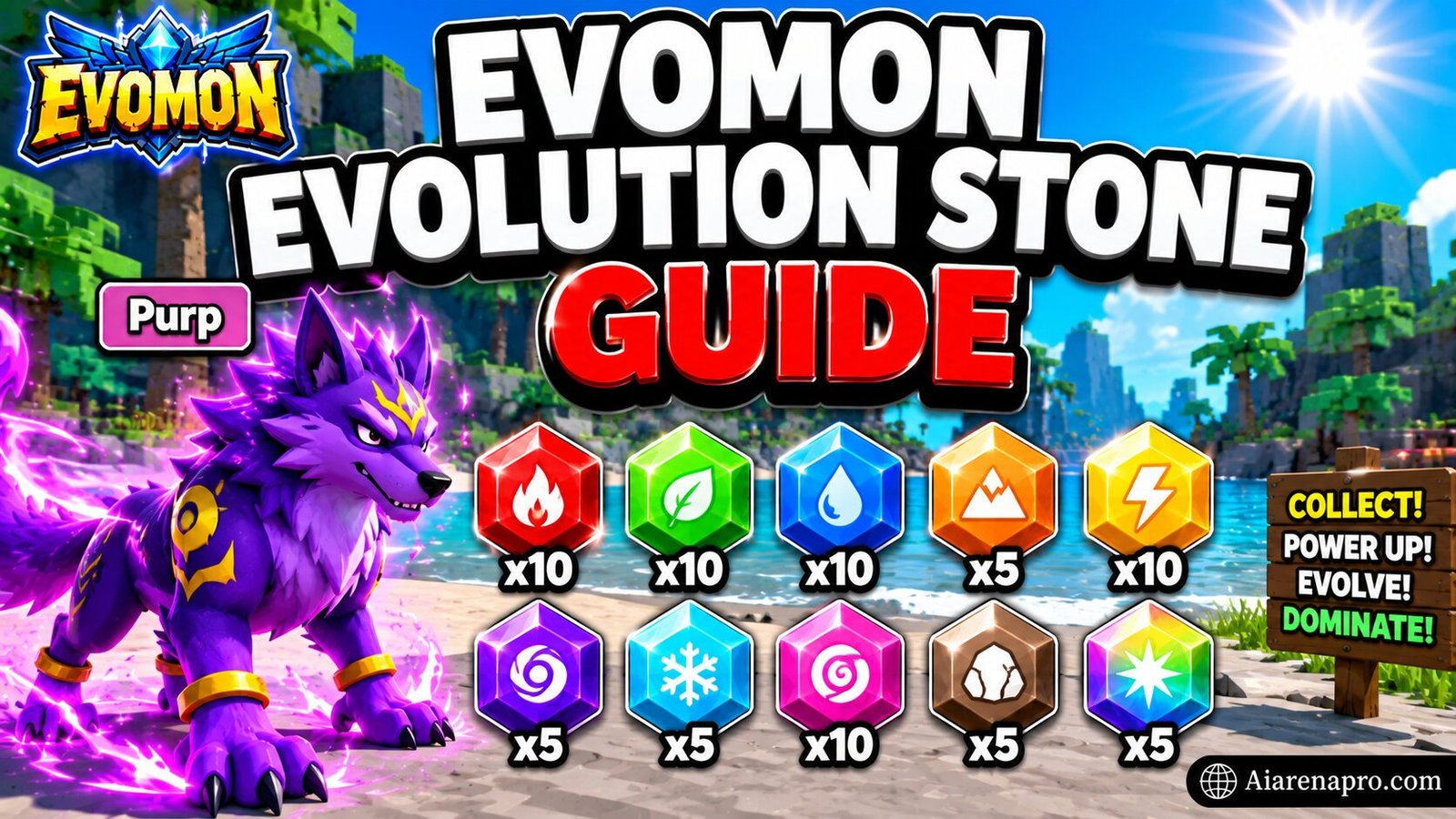Evomon Evolution Stone Guide