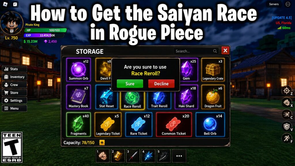 How to Get the Saiyan Race in Rogue Piece