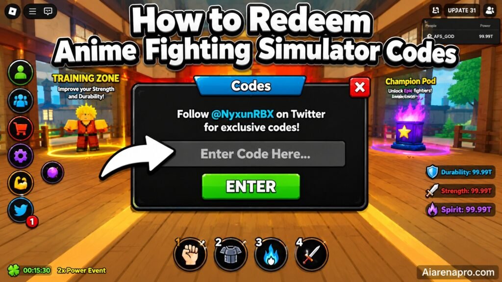 How to Redeem Anime Fighting Simulator Codes