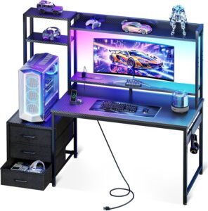 Casaottima 48 Inch Gaming Desk with Hutch