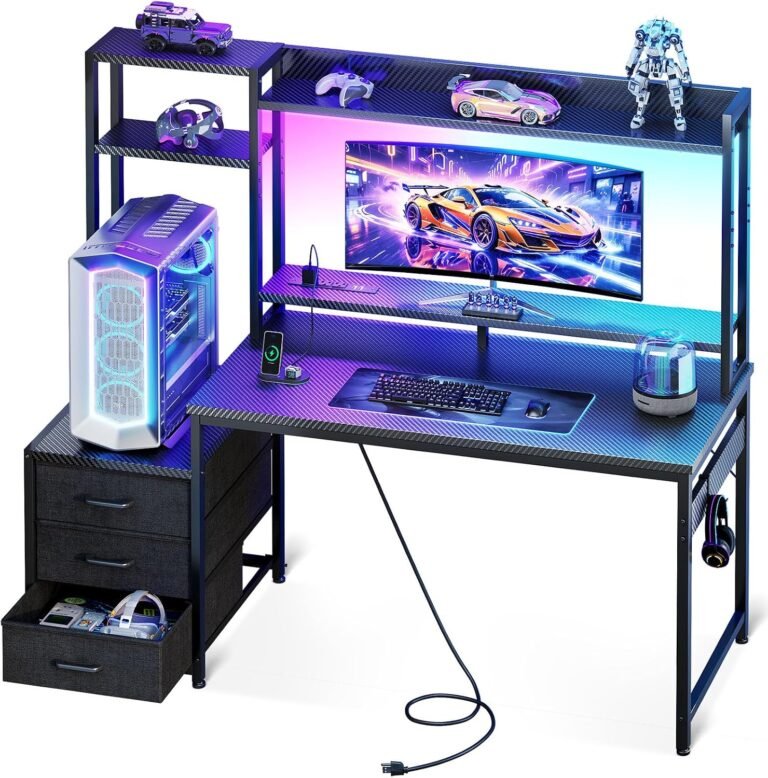 Casaottima 48 Inch Gaming Desk with Hutch