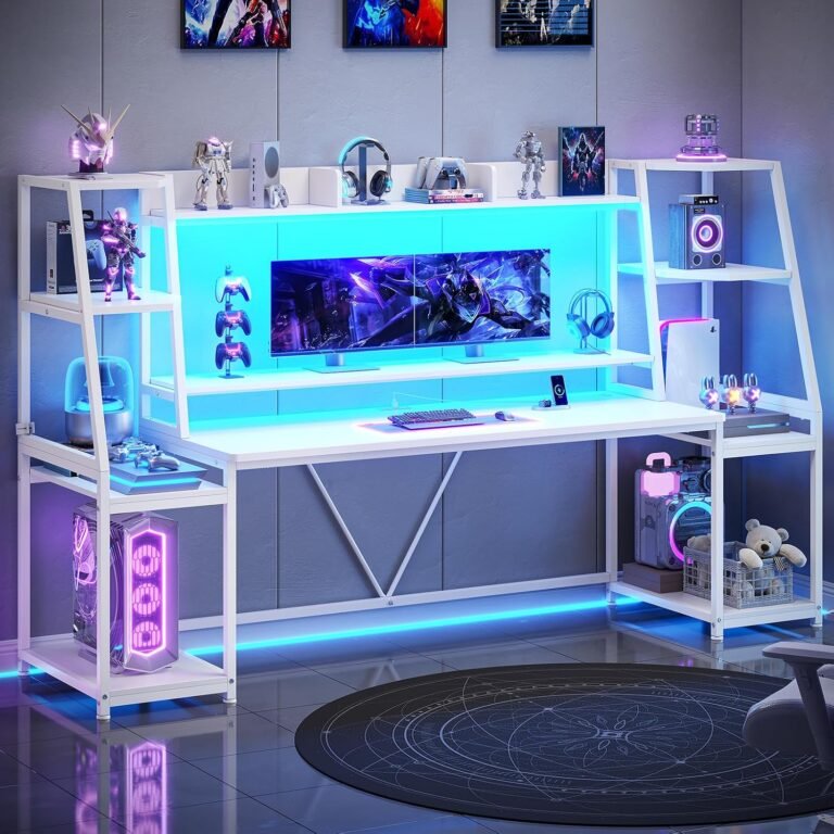 SEDETA 79 Inch Gaming Desk with Hutch