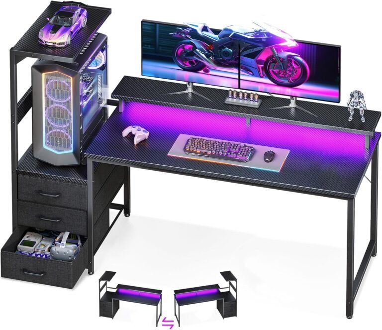 AODK 59 Inch Gaming Desk with PC Showcase