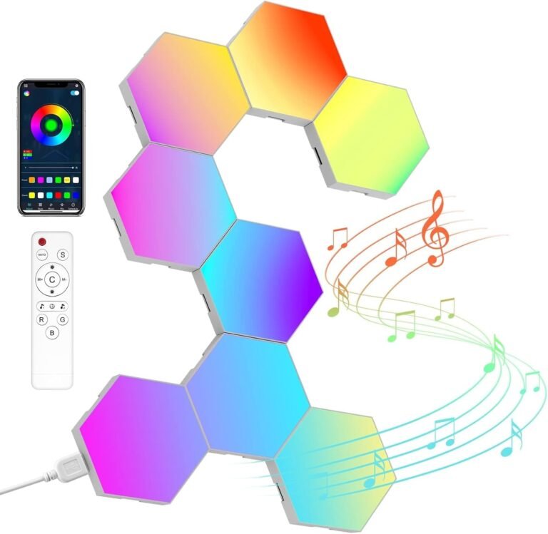 NIUCOO 8 Pack Hexagon LED Wall Panels - Best Decorative Panels for Stream Backgrounds